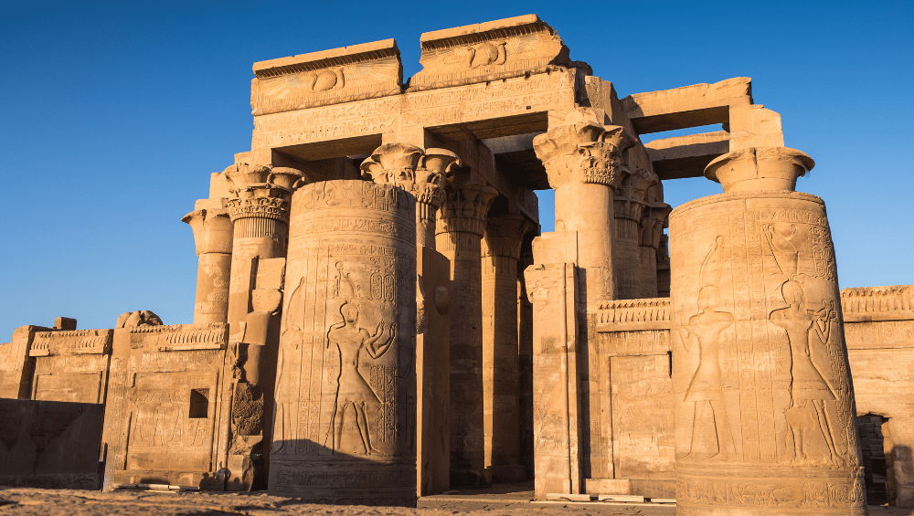 Captivating view of an ancient Egyptian temple, showcasing its intricate architecture and historical significance, with guidance from the DMC in Egypt.